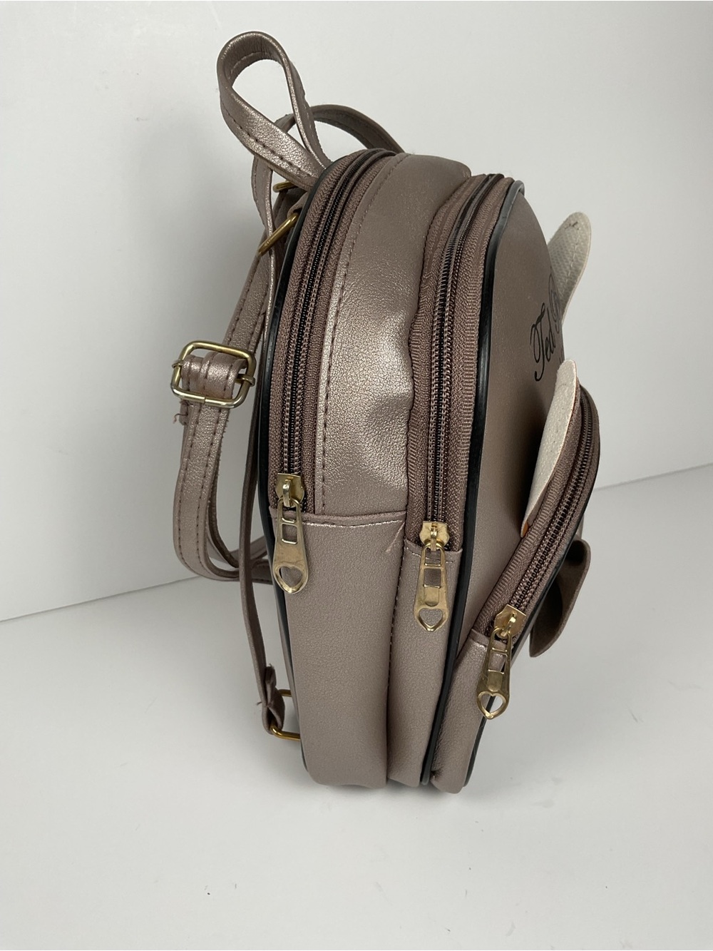 Ted Baker London Mini Backpack Bunny Bow Polka Dot Rose Gold Womens Bag Cut - Picture 3 of 9